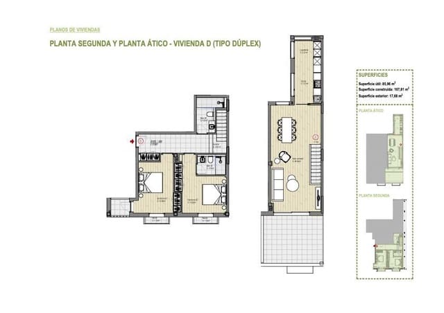 2 makuuhuone Kattohuoneisto myytävänä paikassa Centro, Palma de Mallorca - 480 000 € (Ref: 9057728)