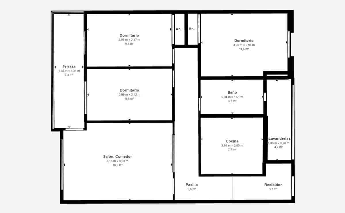3 slaapkamer Flat te koop in Palma de Mallorca - € 495.000 (Ref: 10102764)