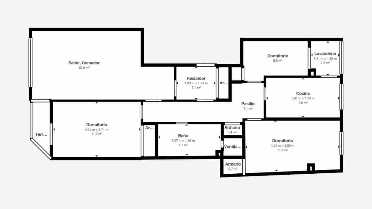 3 soveværelse Lejlighed til salg i Palma de Mallorca - € 370.000 (Ref: 9440722)