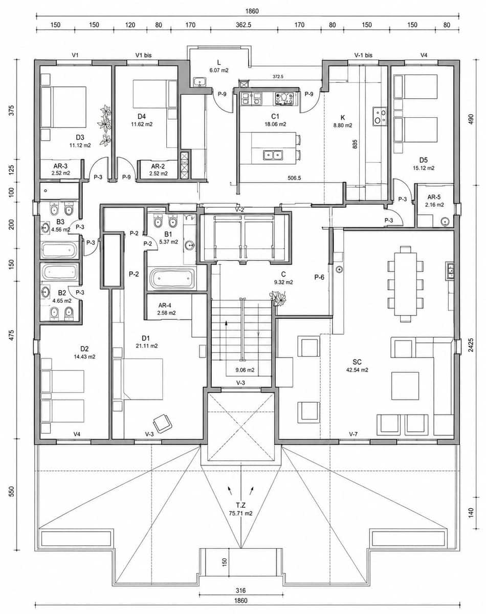 5 soveværelse Penthouse til salg i Palma de Mallorca - € 1.260.000 (Ref: 9586673)