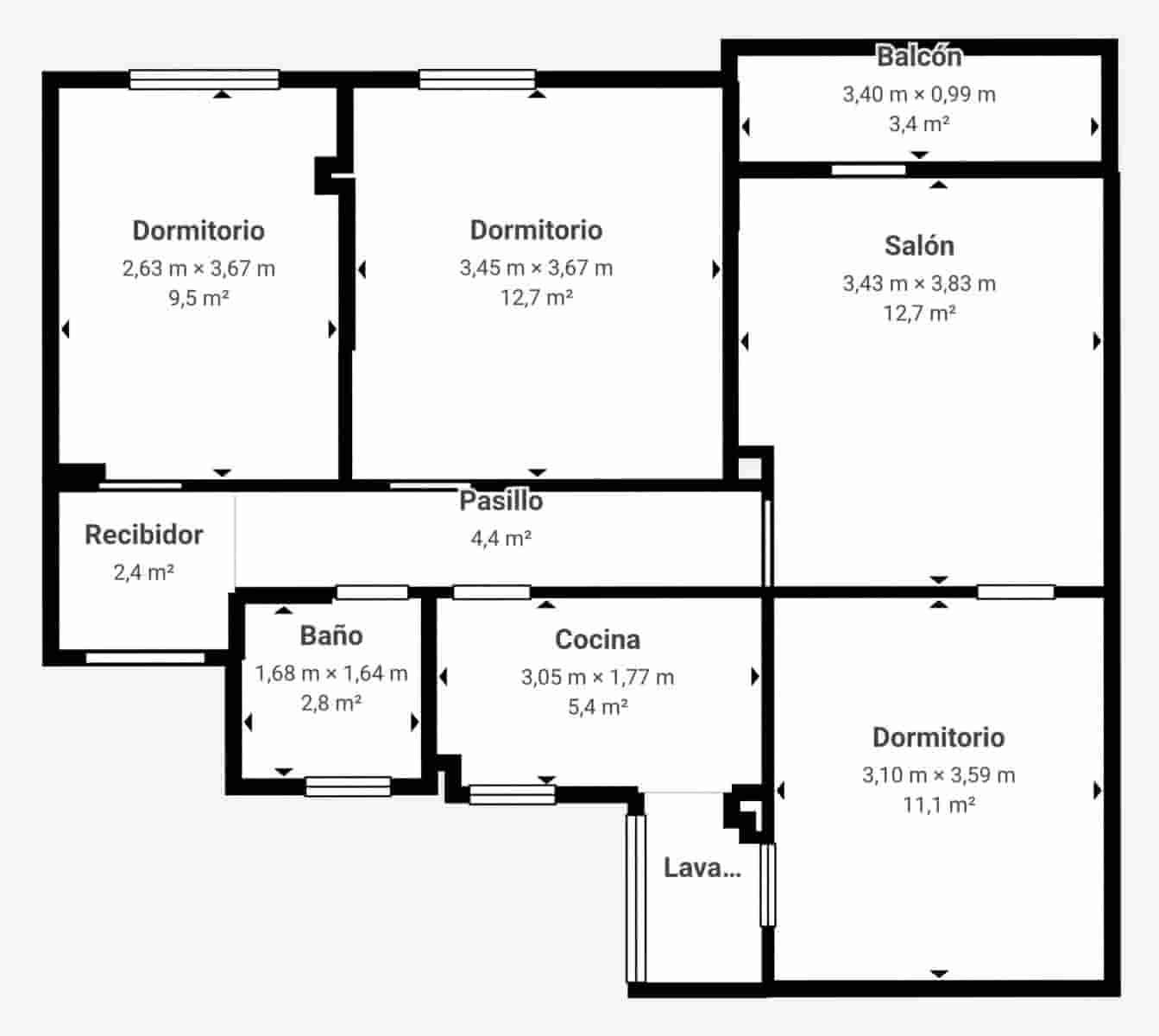3 chambre Appartement à vendre à Grenade ville - 195 000 € (Ref: 10165225)