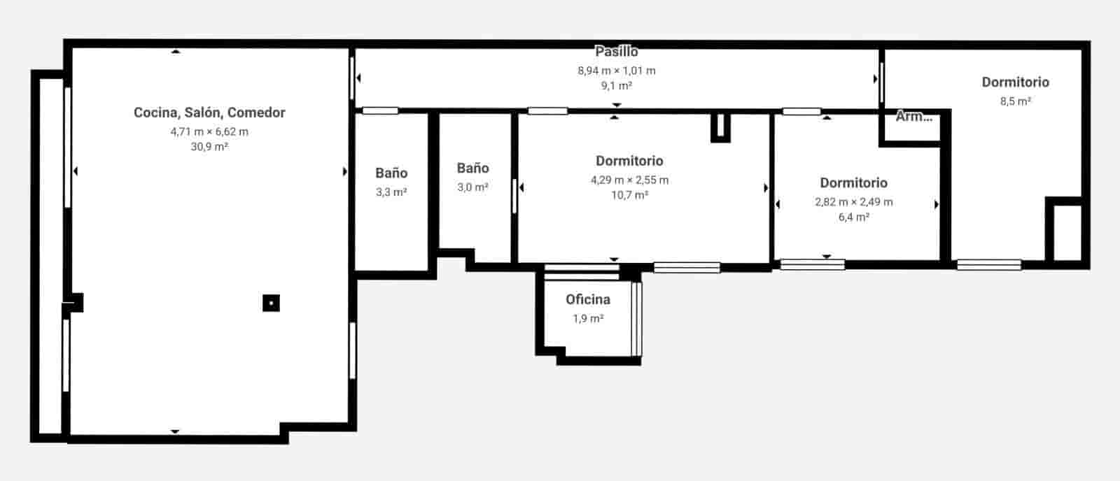 3 makuuhuone Asunto myytävänä paikassa Granada kaupunki - 259 000 € (Ref: 9534004)