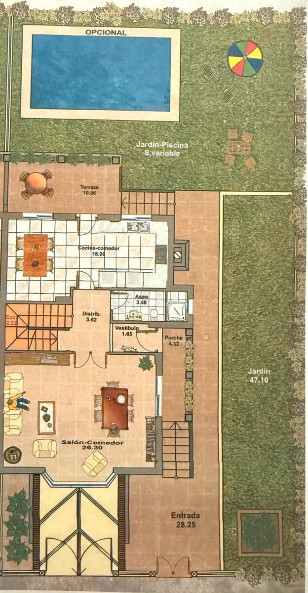 4 soverom Kjedet enebolig til salgs i Alhendin med svømmebasseng garasje - € 309 000 (Ref: 9535846)