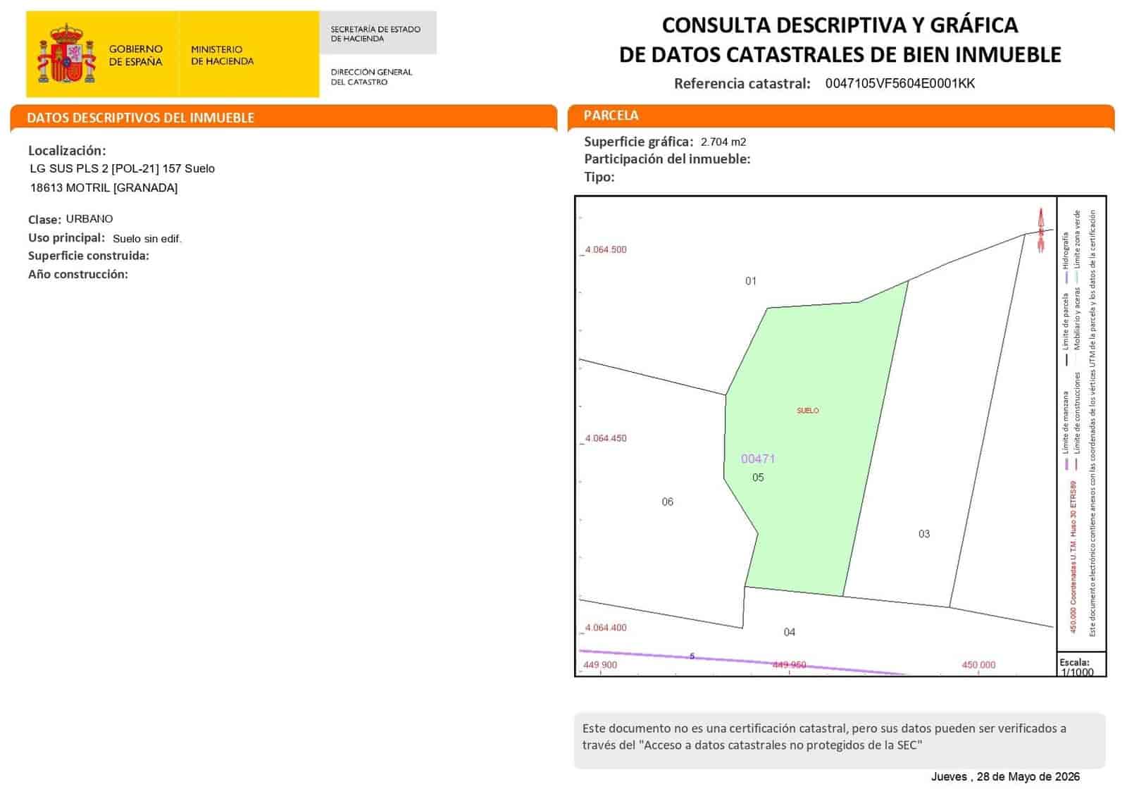 Building Plot for sale in Motril - € 70,000 (Ref: 9920635)