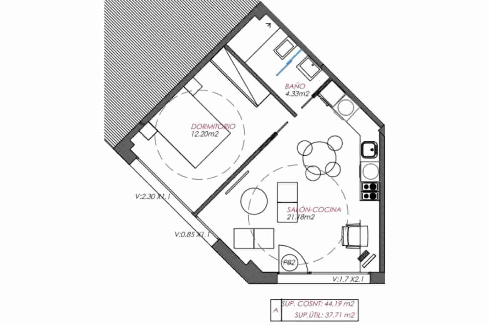 1 soverom Leilighet til salgs i Granada by - € 144 700 (Ref: 9970806)