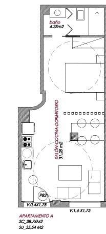 1 soveværelse Studio til salg i Granada by - € 132.500 (Ref: 9975640)