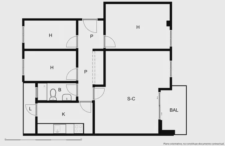 3 slaapkamer Flat te koop in Valencia stad - € 199.000 (Ref: 10099007)