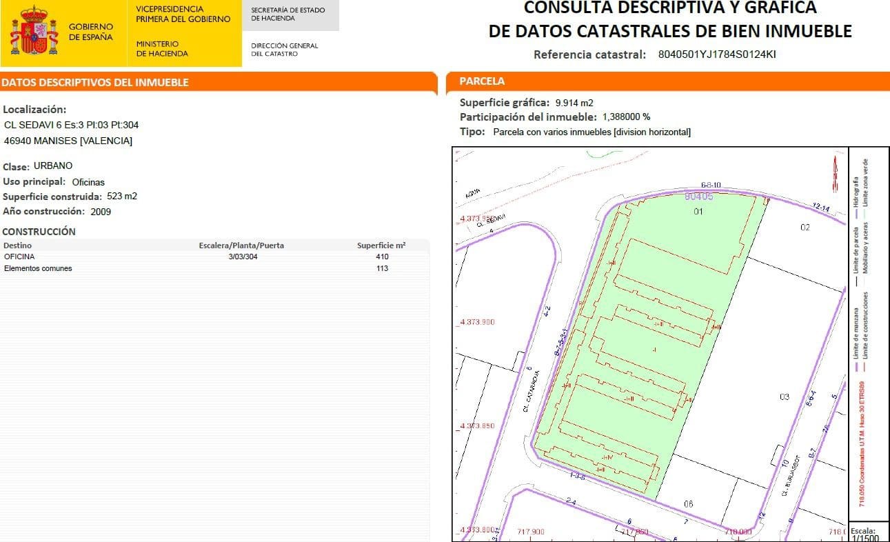 Toimisto myytävänä paikassa Manises - 279 100 € (Ref: 9282562)