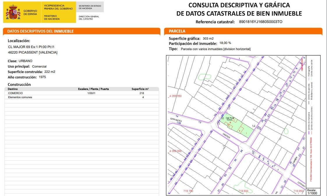 Commerciale in vendita in Picassent - 109.000 € (Rif: 9282573)
