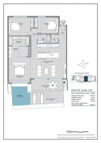 3 sypialnia Penthouse na sprzedaż w Benalmádena z basenem - 979 000 € (Ref: 7475983)