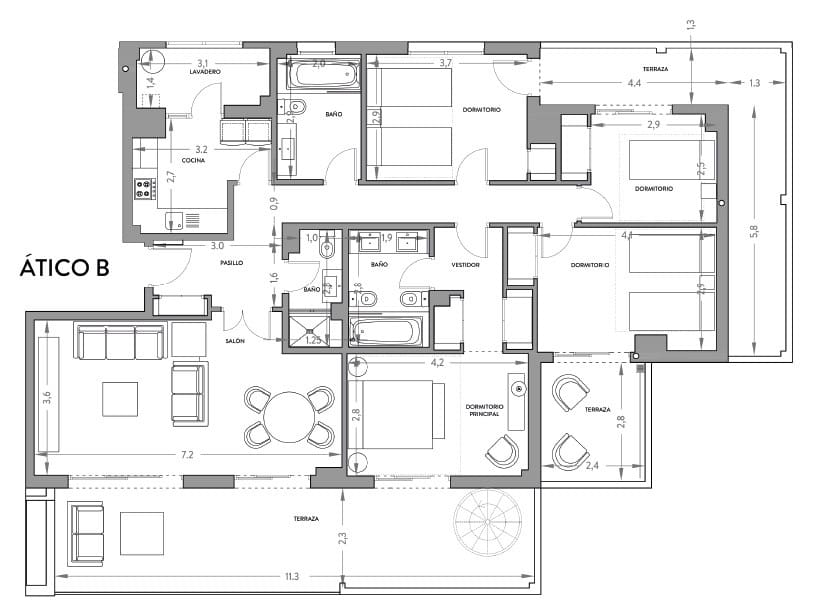 4 soveværelse Penthouse til salg i Malaga by med swimmingpool - € 1.220.000 (Ref: 8295623)