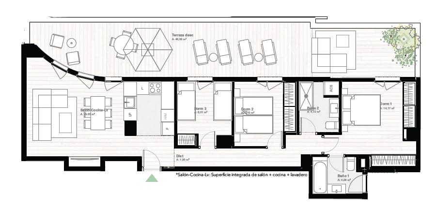 3 makuuhuone Kattohuoneisto myytävänä paikassa Malaga kaupunki mukana uima-altaan - 1 174 000 € (Ref: 8694012)