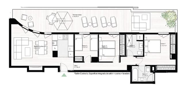 3 sypialnia Penthouse na sprzedaż w Miasto Málaga z basenem - 1 174 000 € (Ref: 8694012)