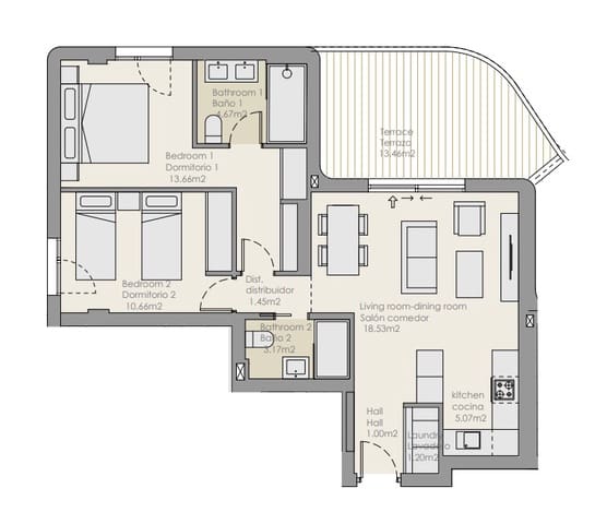 2 sypialnia Apartament na sprzedaż w Torre del Mar, Vélez-Málaga z basenem - 346 000 € (Ref: 9471113)