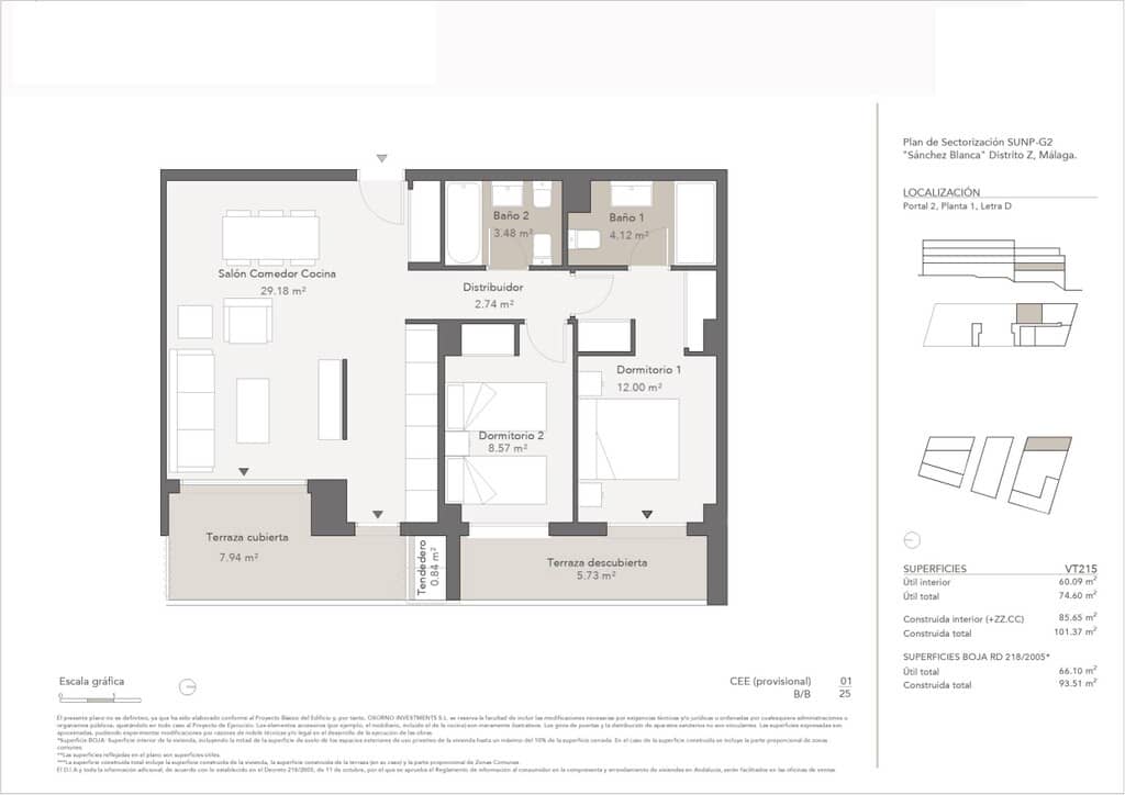 Apartamento de 2 habitaciones en Málaga ciudad en venta con garaje - 364.000 € (Ref: 9907553)