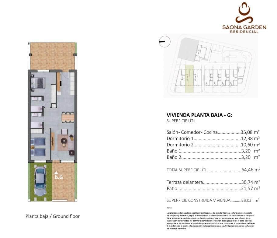 2 bedroom Apartment for sale in Pilar de la Horadada with pool - € 235,900 (Ref: 8879871)