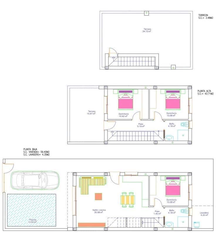 3 bedroom Villa for sale in San Pedro del Pinatar with pool - € 345,000 (Ref: 8913062)