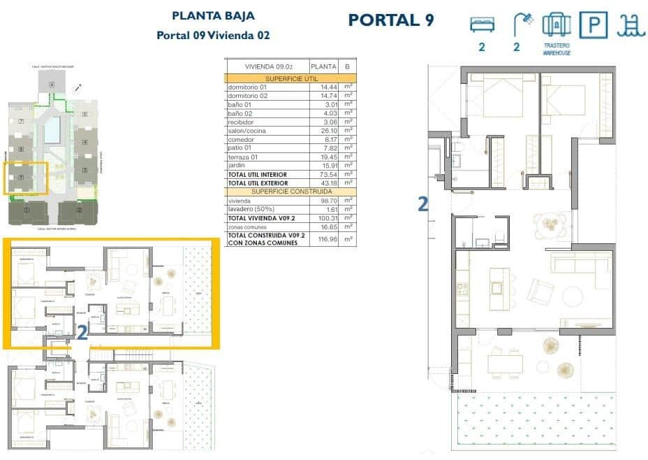 2 bedroom Apartment for sale in San Pedro del Pinatar - € 244,900 (Ref: 9118630)