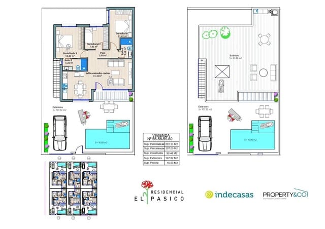 2 bedroom Villa for sale in Torre-Pacheco - € 264,900 (Ref: 9670585)