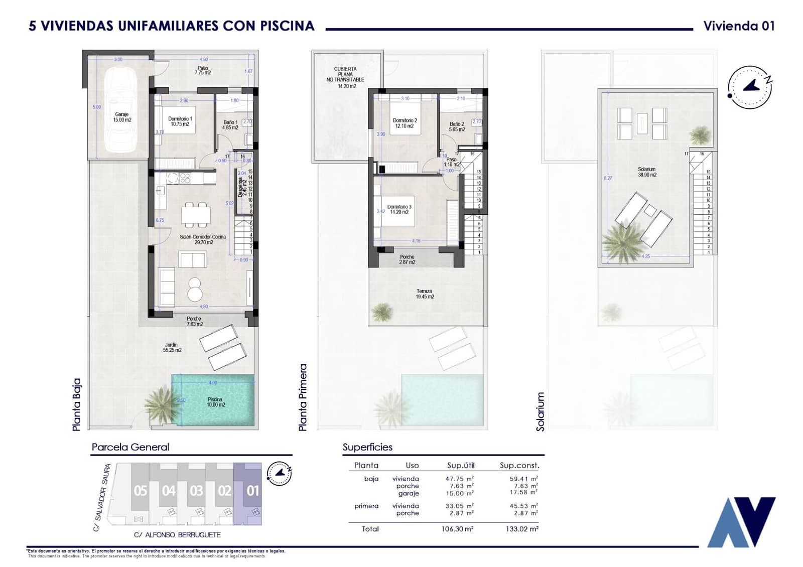 3 soveværelse Semi-Rækkehus til salg i San Pedro del Pinatar med swimmingpool garage - € 380.000 (Ref: 9943640)