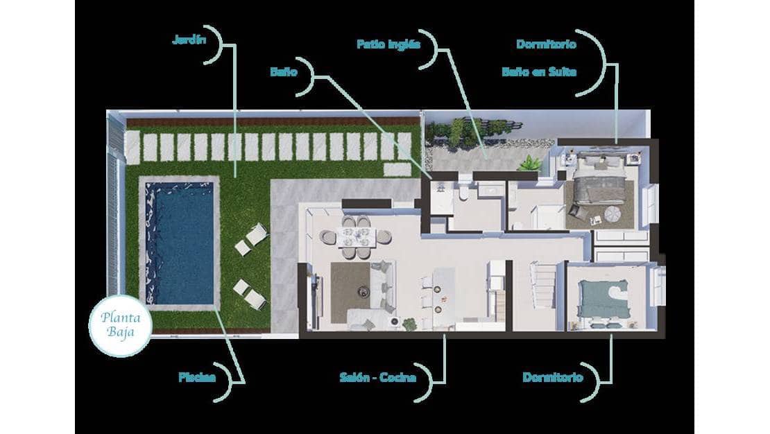 3 soveværelse Villa til salg i Los Alcazares med swimmingpool garage - € 442.000 (Ref: 9027199)