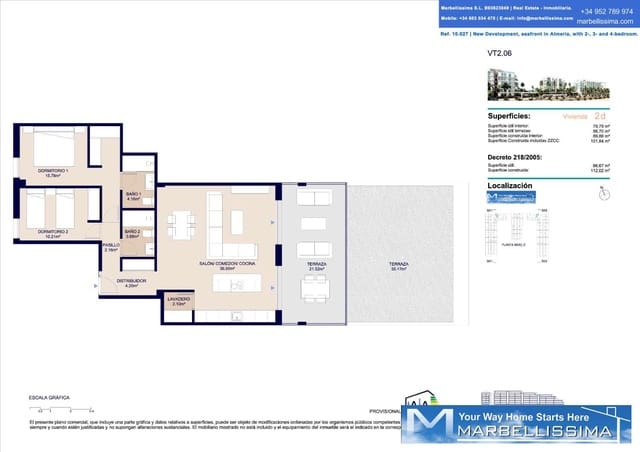 2 soveværelse Strandlejlighed til salg i Almería by med swimmingpool - € 273.000 (Ref: 9806082)