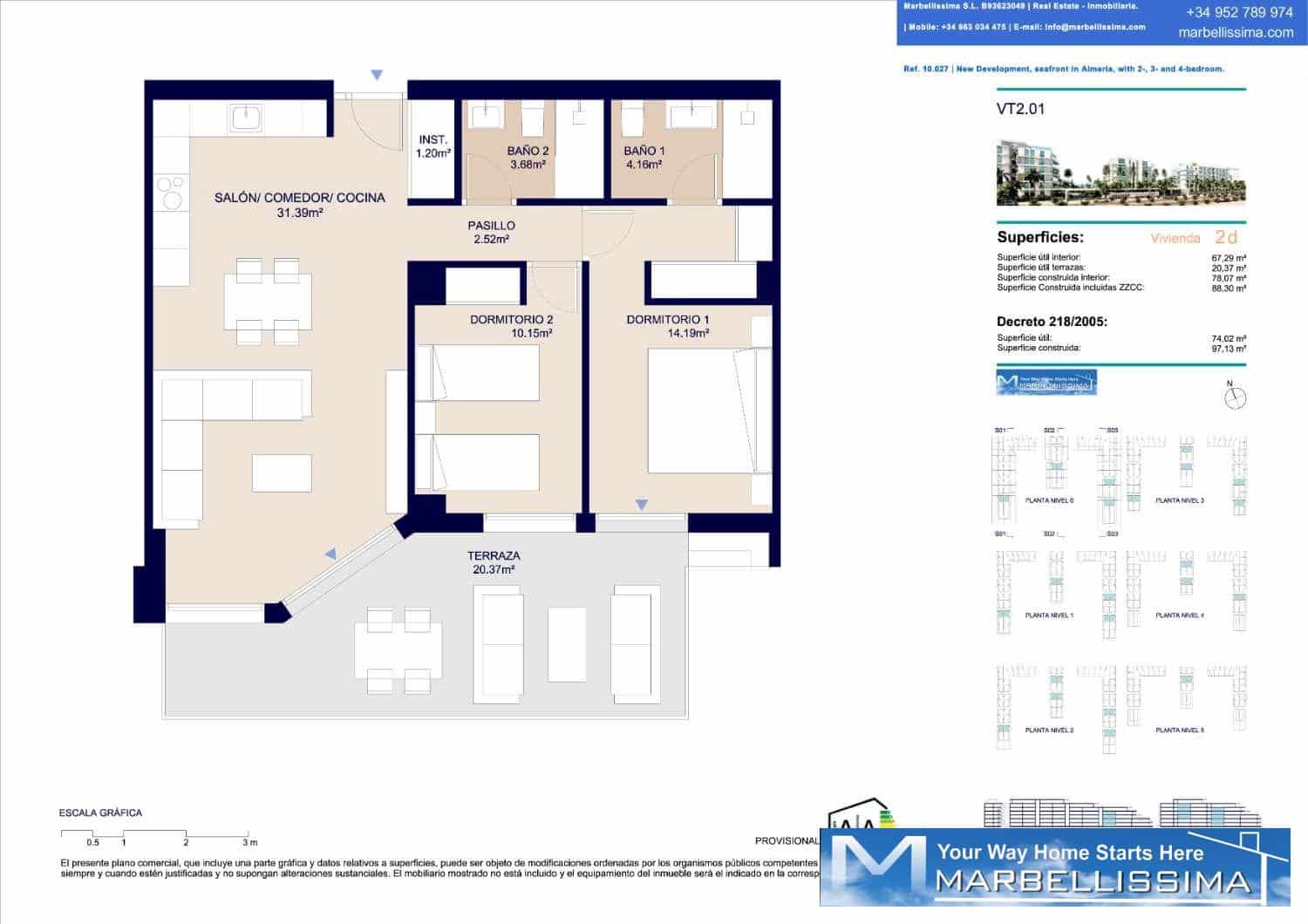 2 soveværelse Strandlejlighed til salg i Almeria by med swimmingpool - € 273.000 (Ref: 9806082)