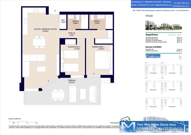2 soveværelse Strandlejlighed til salg i Almería by med swimmingpool - € 273.000 (Ref: 9806082)