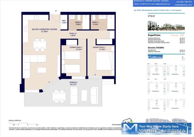 2 soveværelse Strandlejlighed til salg i Almería by med swimmingpool - € 273.000 (Ref: 9806082)
