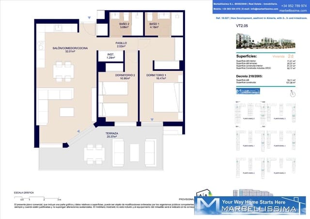 2 soveværelse Strandlejlighed til salg i Almería by med swimmingpool - € 273.000 (Ref: 9806082)