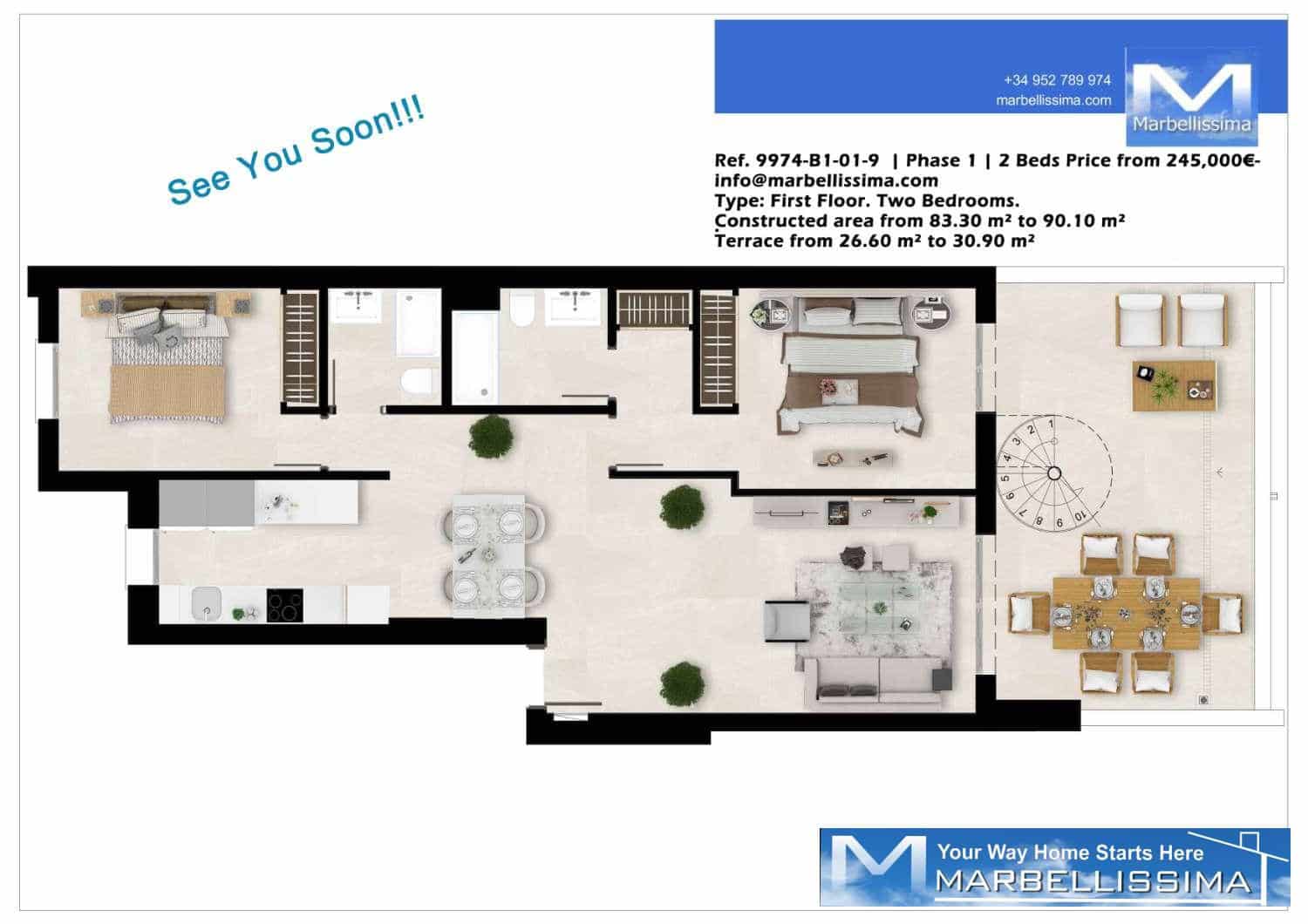 2 sovrum Strandlägenhet till salu i Estepona med pool garage - 430 000 € (Ref: 9815487)