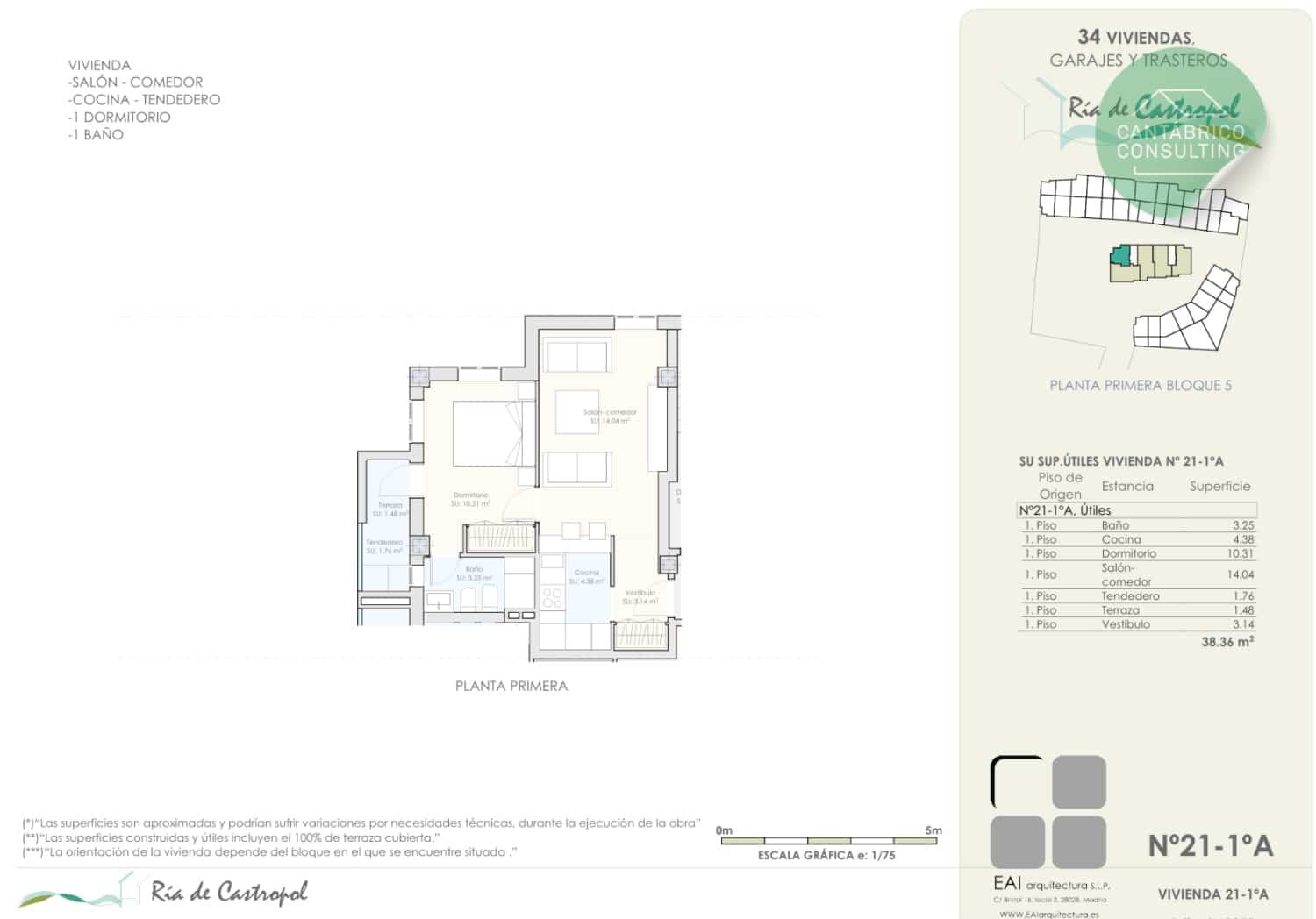 1 quarto Apartamento para venda em Castropol com garagem - 189 750 € (Ref: 10135628)