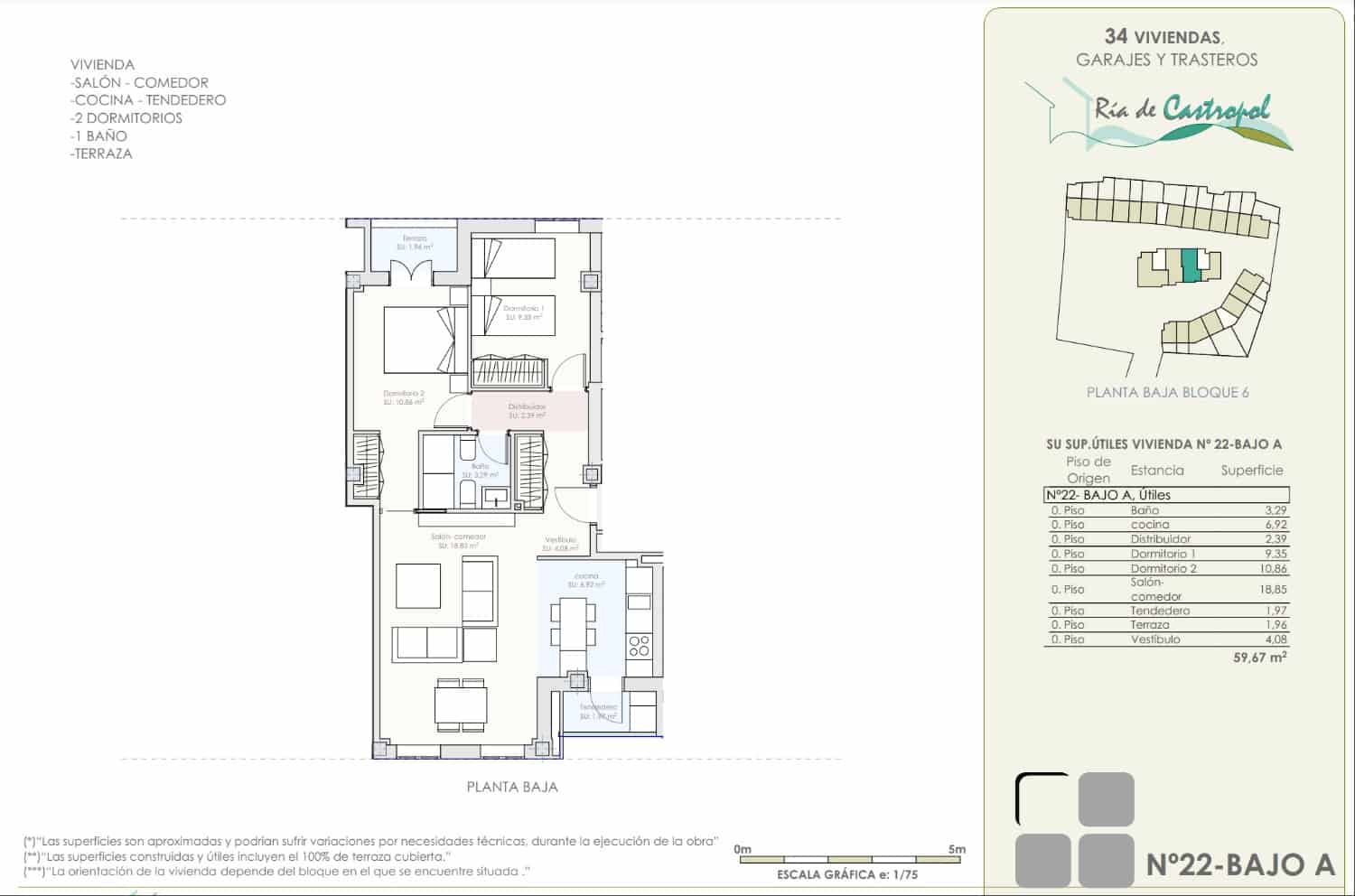 2 Zimmer Wohnung zu verkaufen in Castropol mit Garage - 201.000 € (Ref: 8046919)
