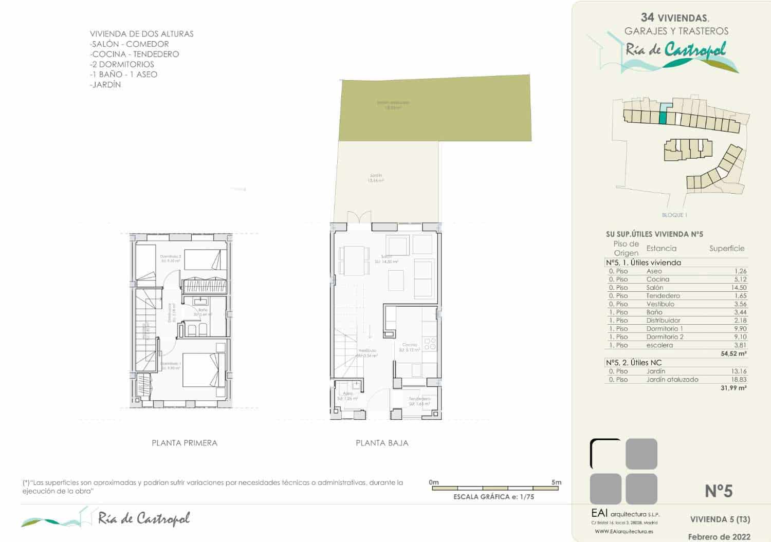 2 Zimmer Reihenhaus zu verkaufen in Castropol mit Garage - 214.300 € (Ref: 8046922)