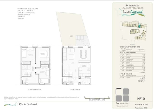 3 makuuhuone Rivitalo myytävänä paikassa Castropol mukana 
autotalli - 273 460 € (Ref: 8662070)