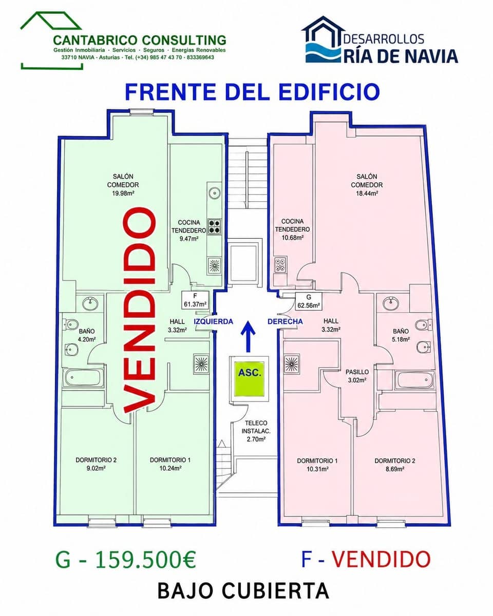 2 camera da letto Appartamento in vendita in Coana - 165.000 € (Rif: 9022947)