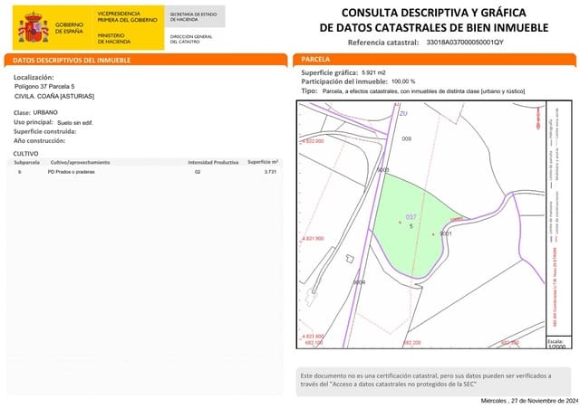 Undeveloped Land for sale in Coaña - € 90,000 (Ref: 9185032)