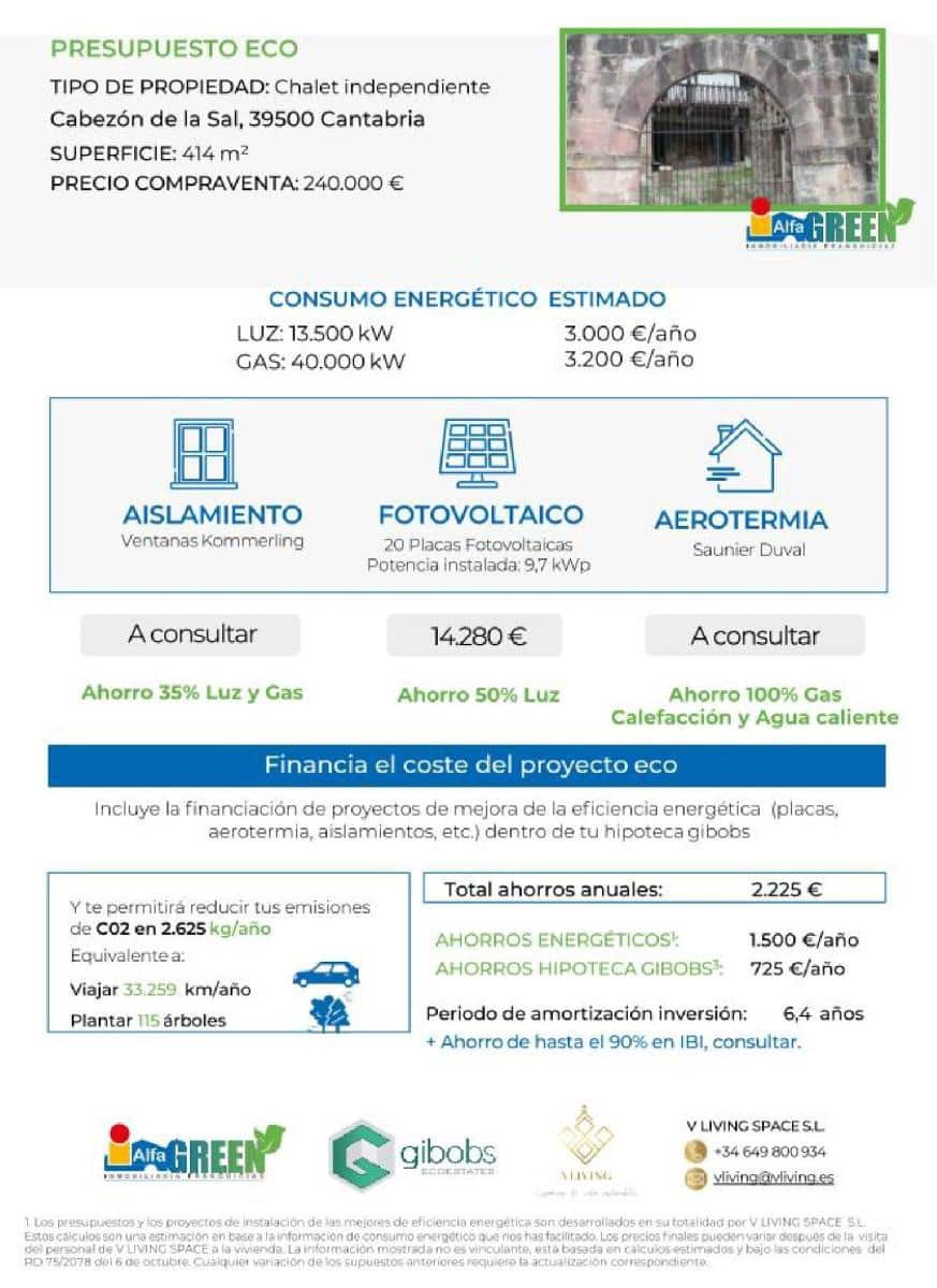 8 soveværelse Finca/Landehus til salg i Cabezon de la Sal - € 239.000 (Ref: 8097690)