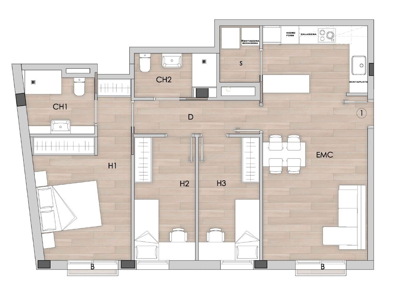 3 soverom Leilighet til salgs i Calonge i Sant Antoni med svømmebasseng garasje - € 275 000 (Ref: 9438938)