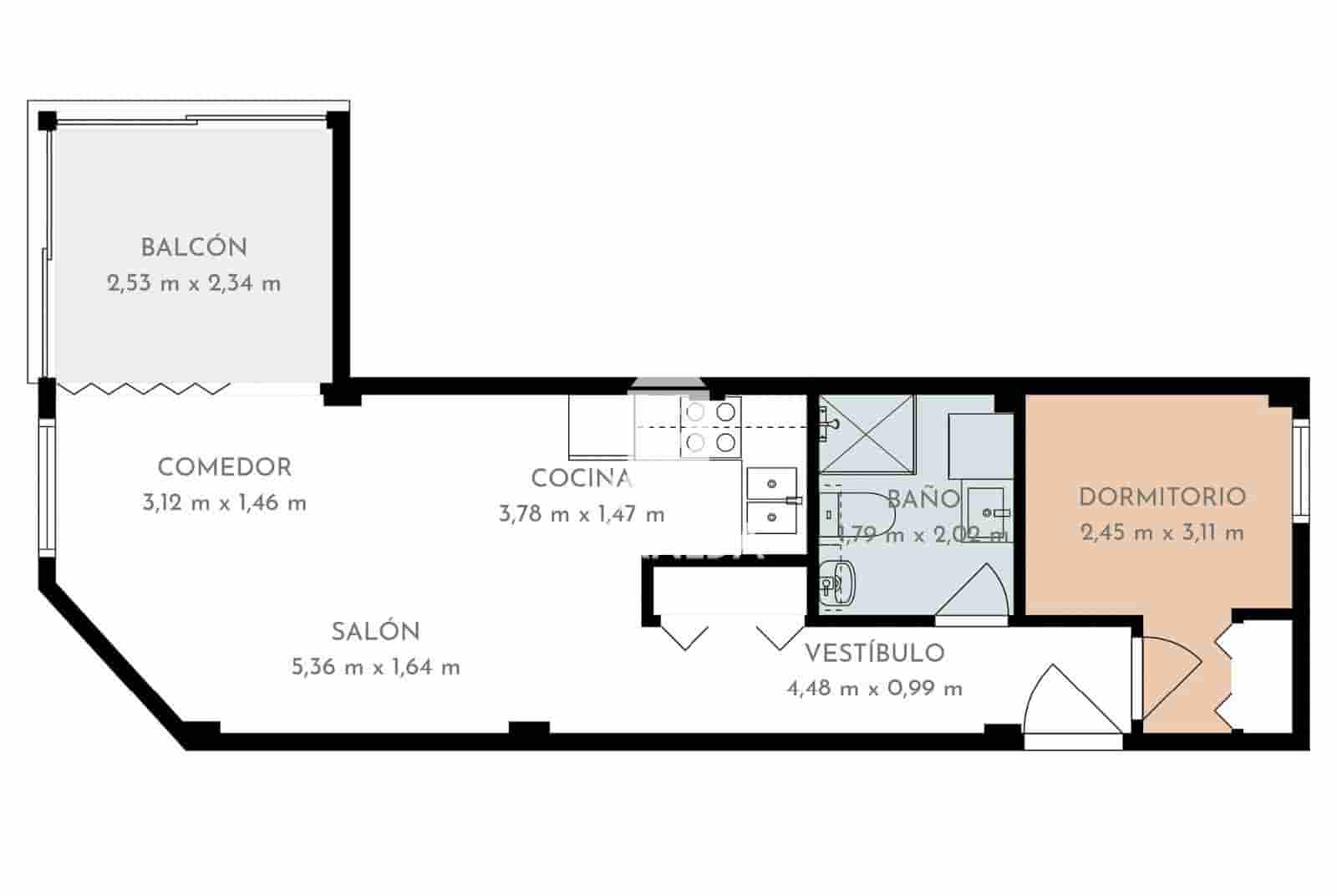 Piso de 1 habitación en Roses en venta - 189.000 € (Ref: 10004719)