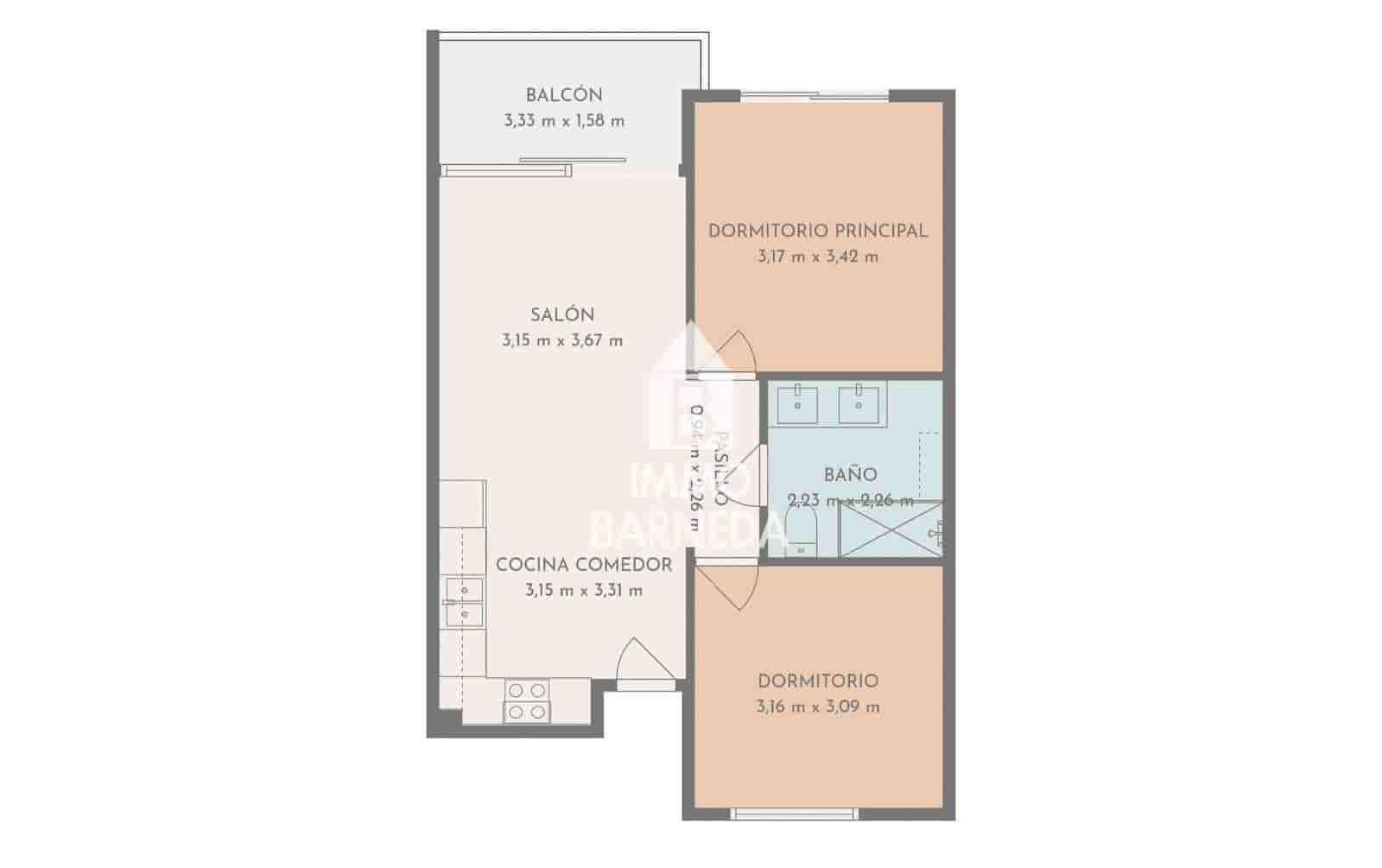 2 Zimmer Wohnung zu verkaufen in Roses mit Garage - 277.000 € (Ref: 10132141)