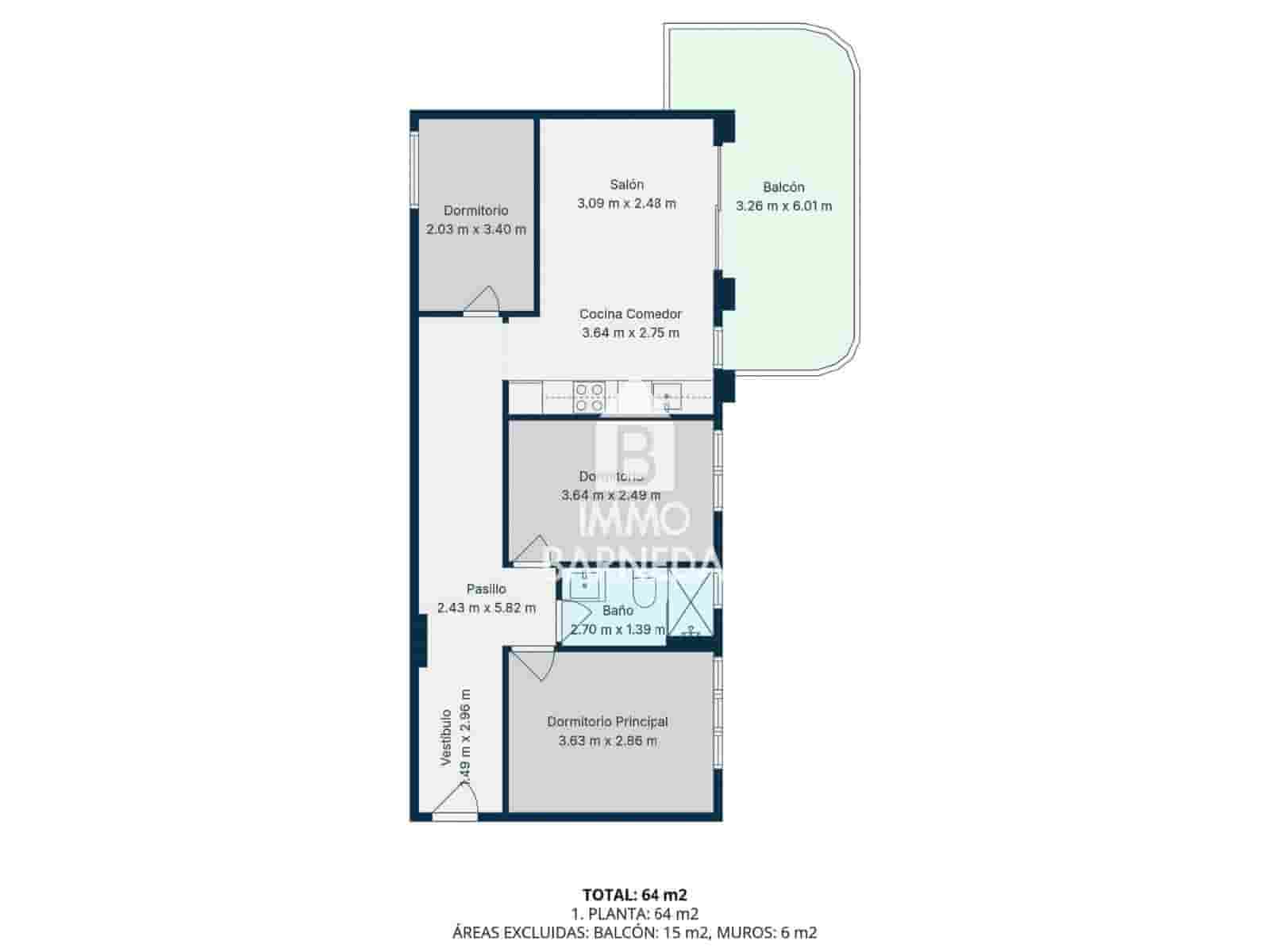 3 bedroom Flat for sale in Santa Margarida with garage - € 249,000 (Ref: 9309285)