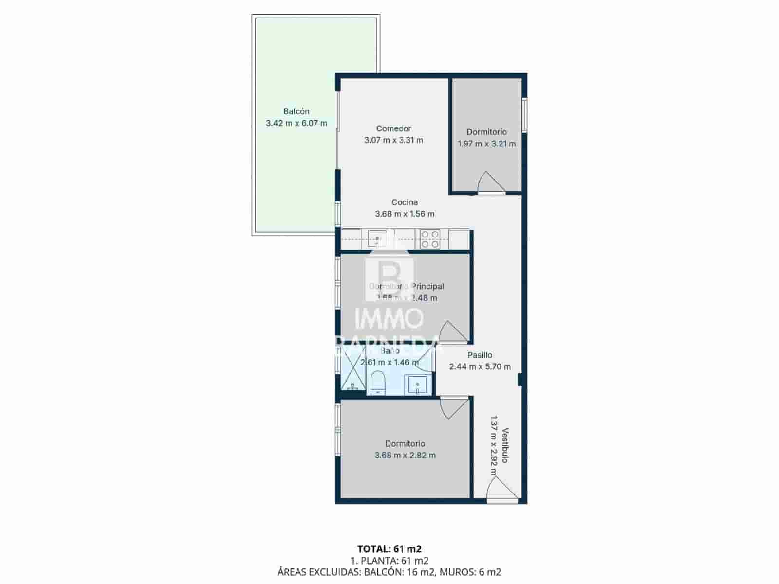 3 quarto Apartamento para venda em Santa Margarida com garagem - 249 000 € (Ref: 9309286)