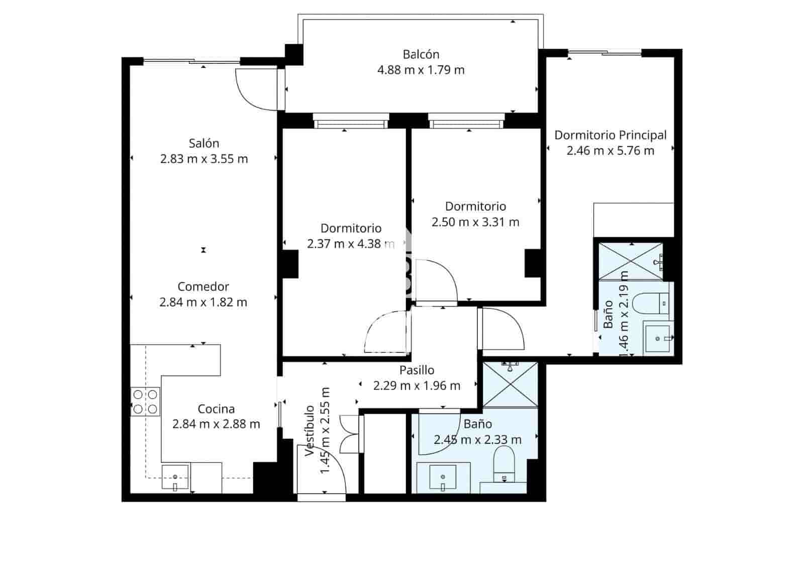 Piso de 3 habitaciones en Roses en venta con piscina garaje - 347.800 € (Ref: 9542022)
