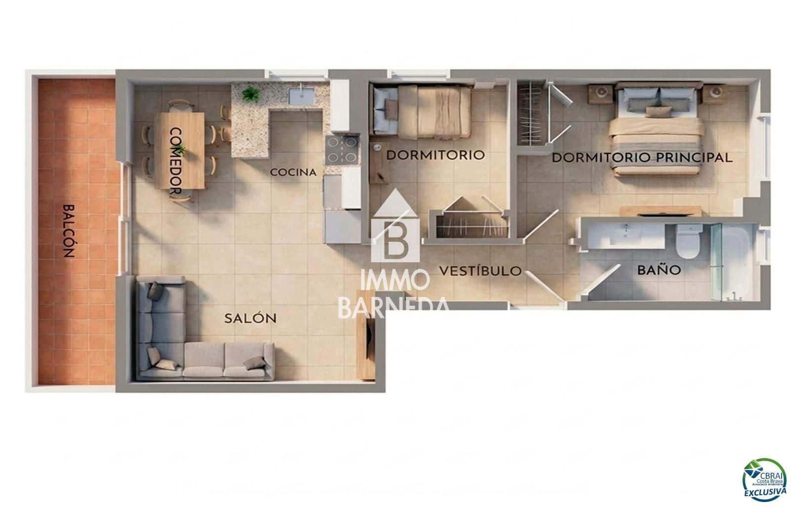 Piso de 2 habitaciones en Santa Margarida en venta - 215.000 € (Ref: 9936690)