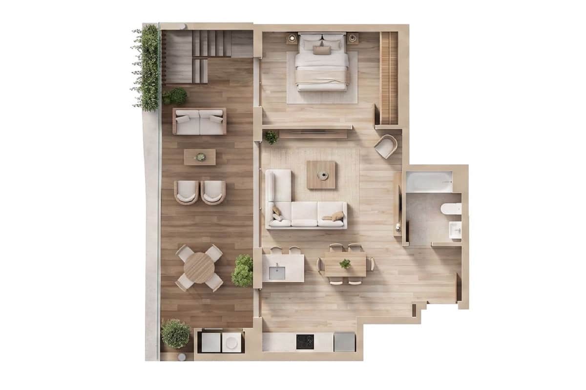 2 slaapkamer Penthouse te koop in Torrequebrada met zwembad garage - € 549.000 (Ref: 10073090)