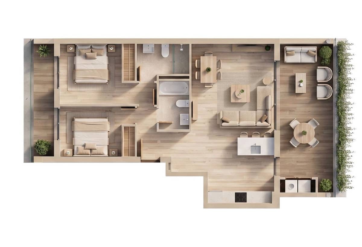 2 slaapkamer Penthouse te koop in Torrequebrada met zwembad garage - € 549.000 (Ref: 10073090)