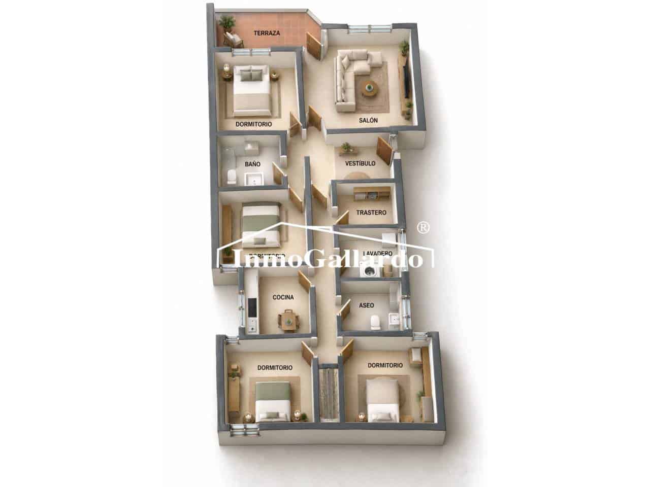 4 slaapkamer Flat te koop in Malaga stad - € 430.000 (Ref: 10176177)