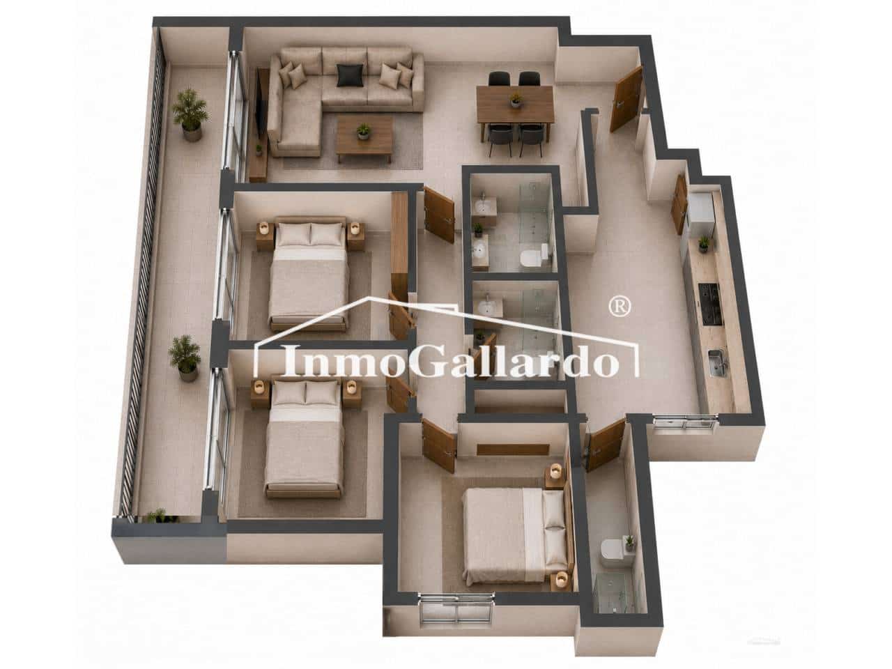 3 slaapkamer Flat te koop in Malaga stad - € 560.000 (Ref: 9889663)