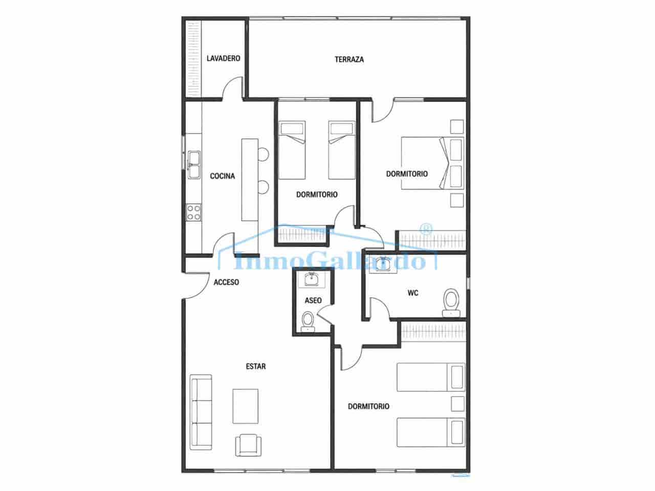 3 sovrum Takvåning till salu i Malaga stad - 456 000 € (Ref: 9935399)